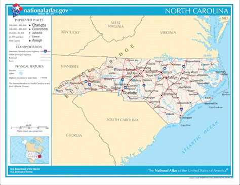 North Carolina Printable Map