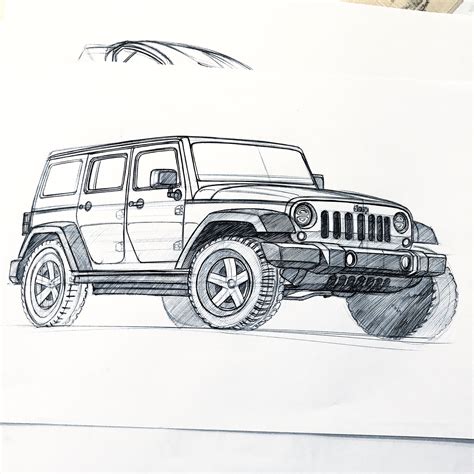 Jeep Wrangler sketch by baaam7991 | Jeep drawing, Car design sketch, Jeep