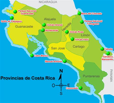 Blanco Increíble visa mapa turistico de costa rica Aclarar Walter ...