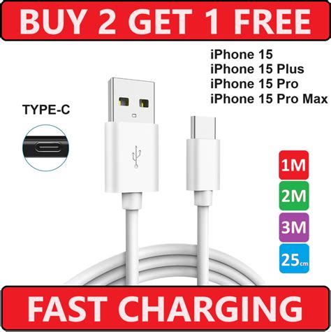 For Apple iPhone 15 Pro Plus Max USB Type C Charging Cable Phone ...