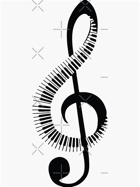 "Treble Clef Music Note-piano keyboard Symbol" Sticker for Sale by ...