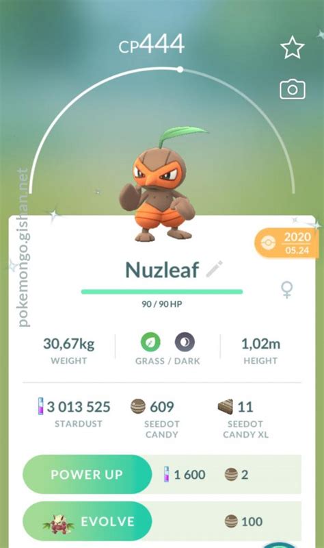 Shiny Nuzleaf - Pokemon Go