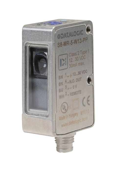 Rectangular Contrast Sensor: 6-12mm range, diffuse (PN# S8-MR-5-W13-PP) | AutomationDirect