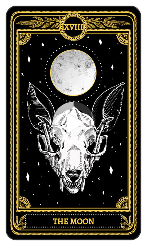 The Moon from the Major Arcana of the Marigold Tarot #PlayingCards in 2020 | Tarot cards art ...