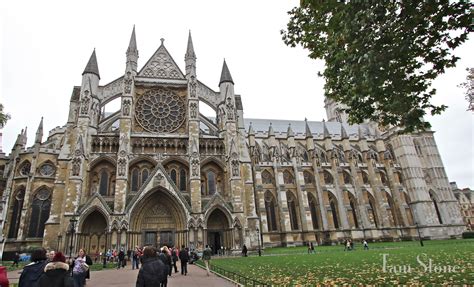 Gorgeous flying buttresses and pointed arches, characteristic of English Gothic architecture ...