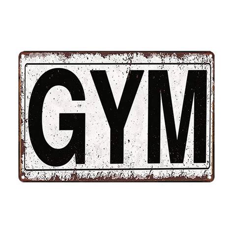 Retro GYM Plaque Metal Sport Signs Painting Fitness Exercise Poster ...