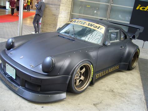 RWB Porsche 911 Rauh-Welt Begriff 964 low matte black covered lights ...