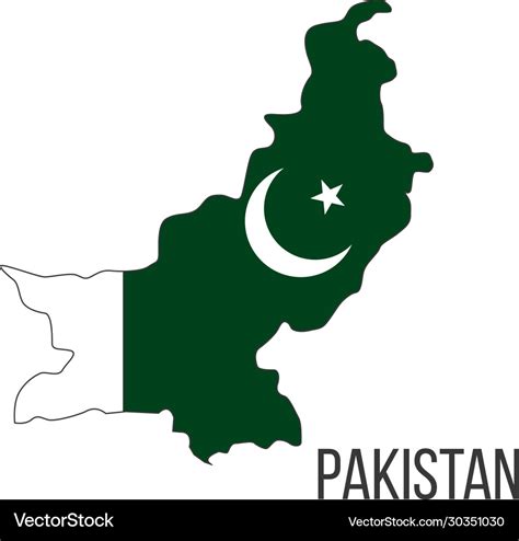 Pakistan flag map the flag country Royalty Free Vector Image