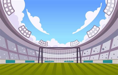 Fish Eye View of a Football Stadium Background 3095550 Vector Art at ...