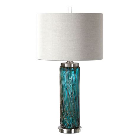 Almanzora Blue Glass Lamp | Blue glass lamp, Glass lamp, Uttermost lamps