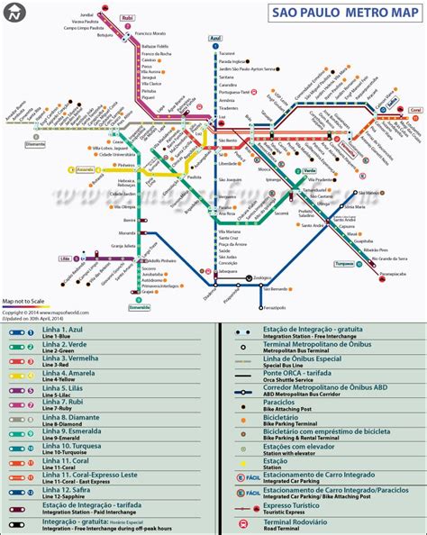 Sao Paulo Metro Map