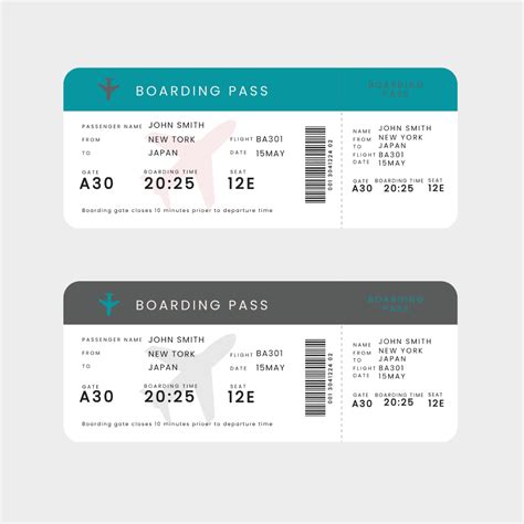 Plane Ticket Vector Template - Edit Online & Download Example | Template.net