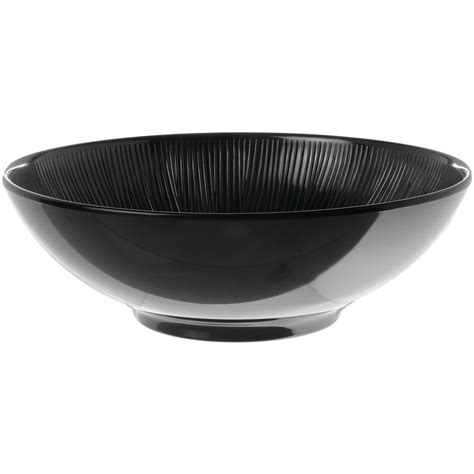 Elite Sunburst II Collection 5 1/4 qt Round Textured Black Melamine Bowl - 13" Dia x 4"D