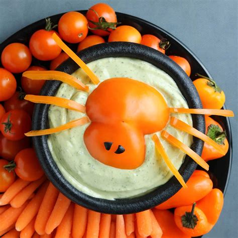 Spooky Spider Halloween Appetizer Dip - Two Healthy Kitchens