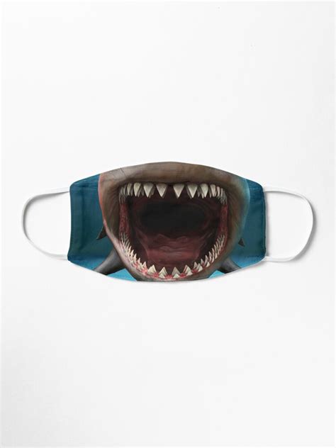 "Shark Teeth Face Mask Cool Shark Head Funny" Mask by theshirtinator ...