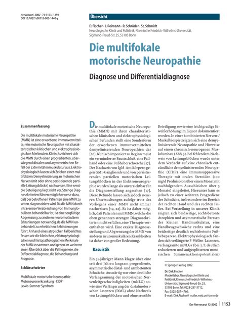 (PDF) [Multifocal motor neuropathy: diagnosis and differential diagnosis].