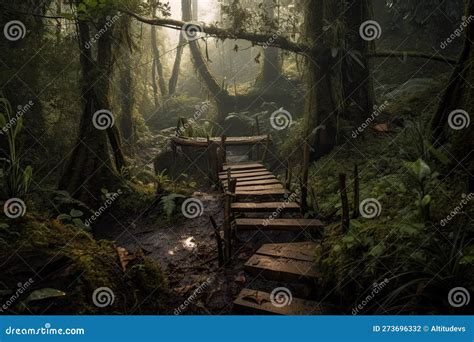 Forest With Duckboards Path Leading To The Entrance Of Secret Hideout Stock Photography ...