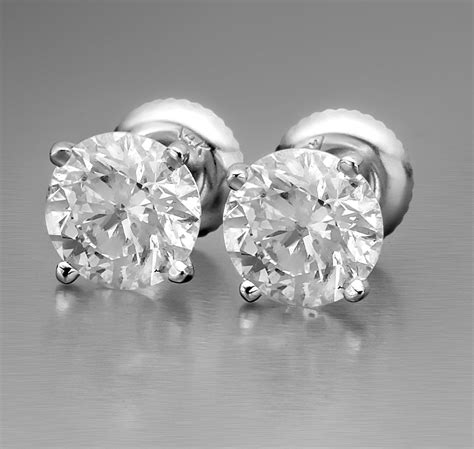 2 Carat Diamond Studs Set Lab Created Certified Authentic 14k - Etsy