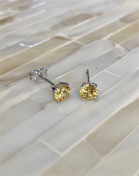 Yellow topaz November birthstone earrings | kandsimpressions