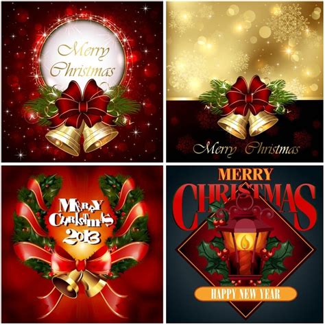 Elegant Christmas cards with bow vector | Free download