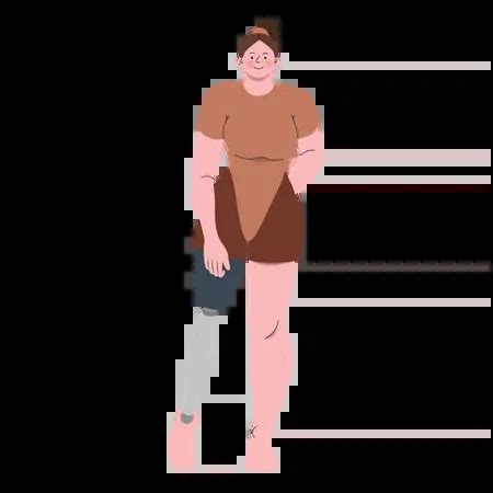 Best Woman with prosthetic leg Illustration download in PNG & Vector format