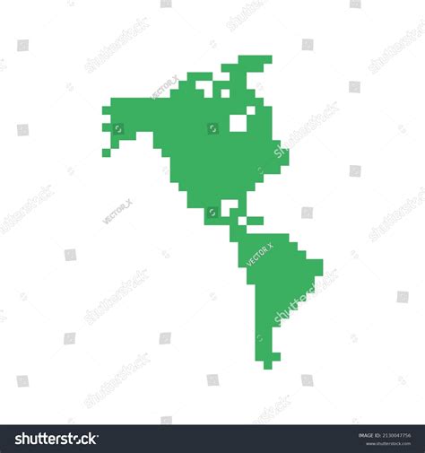 Pixelated Map North South America Composition Stock Vector (Royalty Free) 2130047756