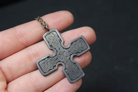 Sterling Silver Celtic Cross Necklace, Celtic Jewelry, Sterling Celtic ...