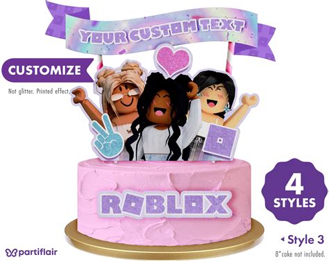 Girl Roblox Cake Topper Pink Roblox Birthday Party Cake Topper | Images ...