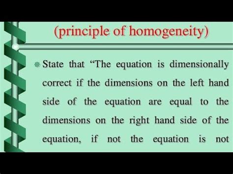 Principle of Homogeneity (Ch --2) - YouTube