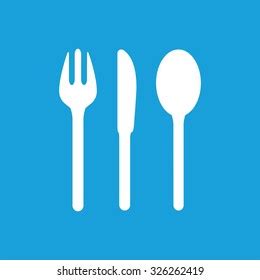 Table Utensil Icon White Simple Image Stock Vector (Royalty Free ...