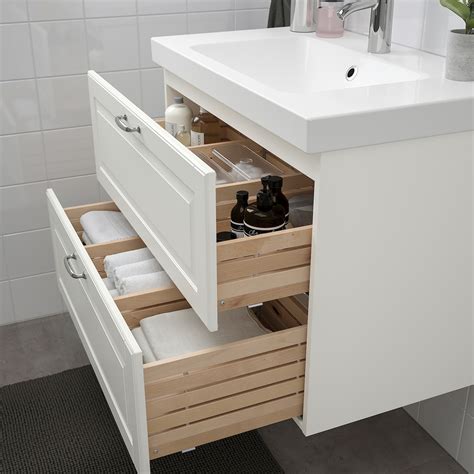 GODMORGON Sink cabinet with 2 drawers, Kasjön white, 31 1/2x18 1/2x22 7/8" - IKEA