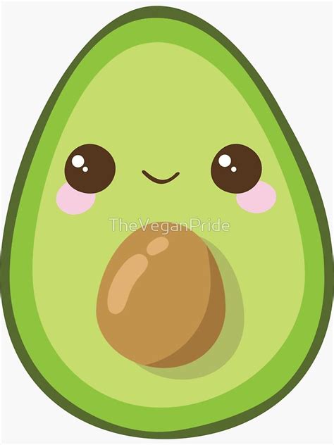 "Cutest Avocado Ever" Sticker by TheVeganPride | Redbubble | Cute ...