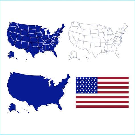 Premium Vector | United states of america map, flag vector illustration