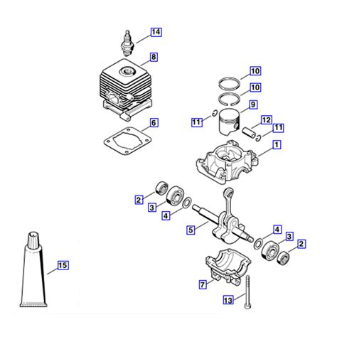 Stihl BG 55 C Blower (BG55C) Parts Diagram, CRANKCASE-CYLINDER