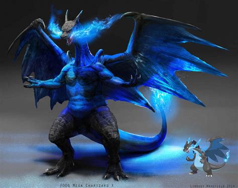 Pokemon: Mega Charizard X by LindseyWArt on DeviantArt