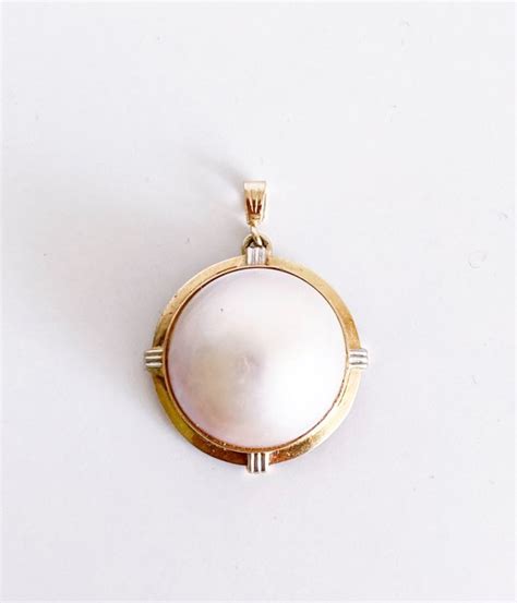 14 kt. Yellow gold - Pendant - mother of pearl - Catawiki