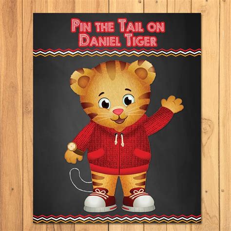 Pin the Tail on Daniel Tiger Chalkboard Party Game Daniel | Etsy | Tiger birthday party, Daniel ...