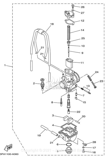 Yamaha YZ85PSK Parts Diagram for CARBURETOR YZ85