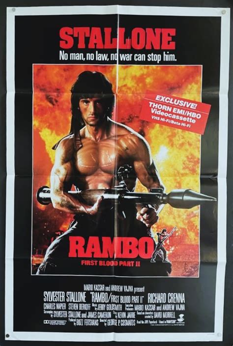 Rambo, First Blood Part 2 (1985) – Original Video One Sheet Movie Poster - Hollywood Movie Posters