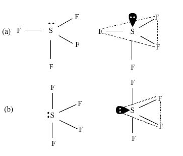 Among the following structures of SF4 which one is more stable and why ...