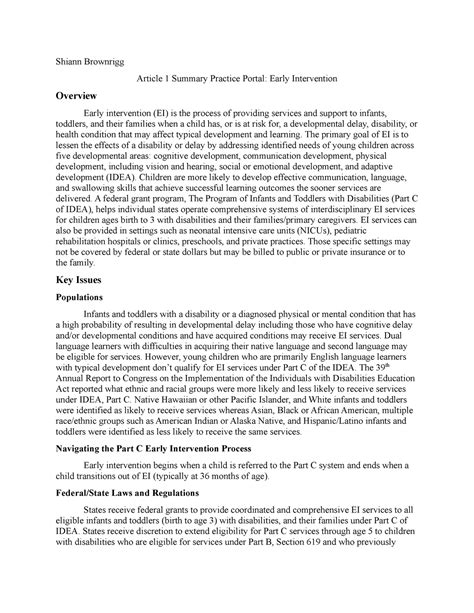 Article 1 Summary - Shiann Brownrigg Article 1 Summary Practice Portal ...