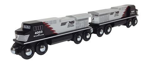 Norfolk Southern "Tuscon Red Mane" #4002 & #4003 Diesel Locomotives Wooden Train Set | Choo Choo ...