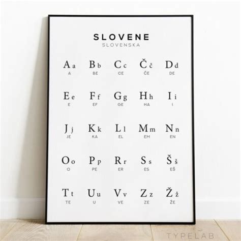 Slovene Alphabet Print, Slovenian Language Chart Wall Art | eBay