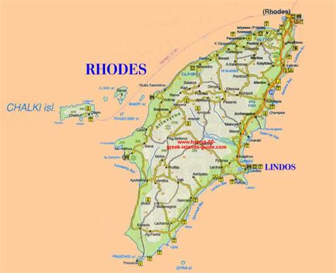 Map & Synopsis: Greek Island of Rhodes (Dodecanese)