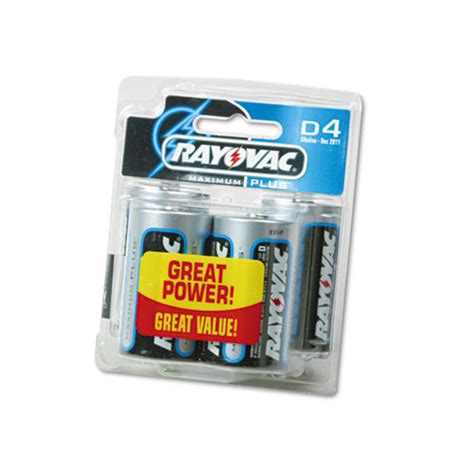 4 Pack D Cell Size Alkaline Batteries From Rayovac© - Batterysavers.com