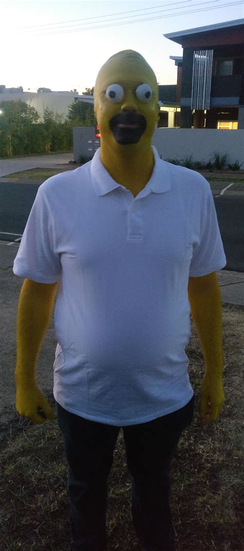 A friend of mine won a Simpsons costume contest with this Homer costume : r/TheSimpsons