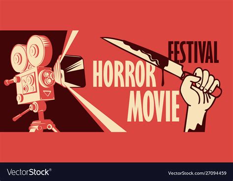 Banner for horror movie festival scary cinema Vector Image