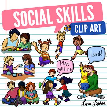 Social Skills Clip Art - Bonus Speech Bubbles - Joint Attention, Eye contact etc