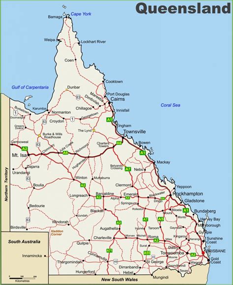 Queensland Highway Map - Printable Map Of Queensland | Printable Maps