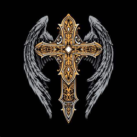 Angel Wings Cross - Cross - Tapestry | TeePublic